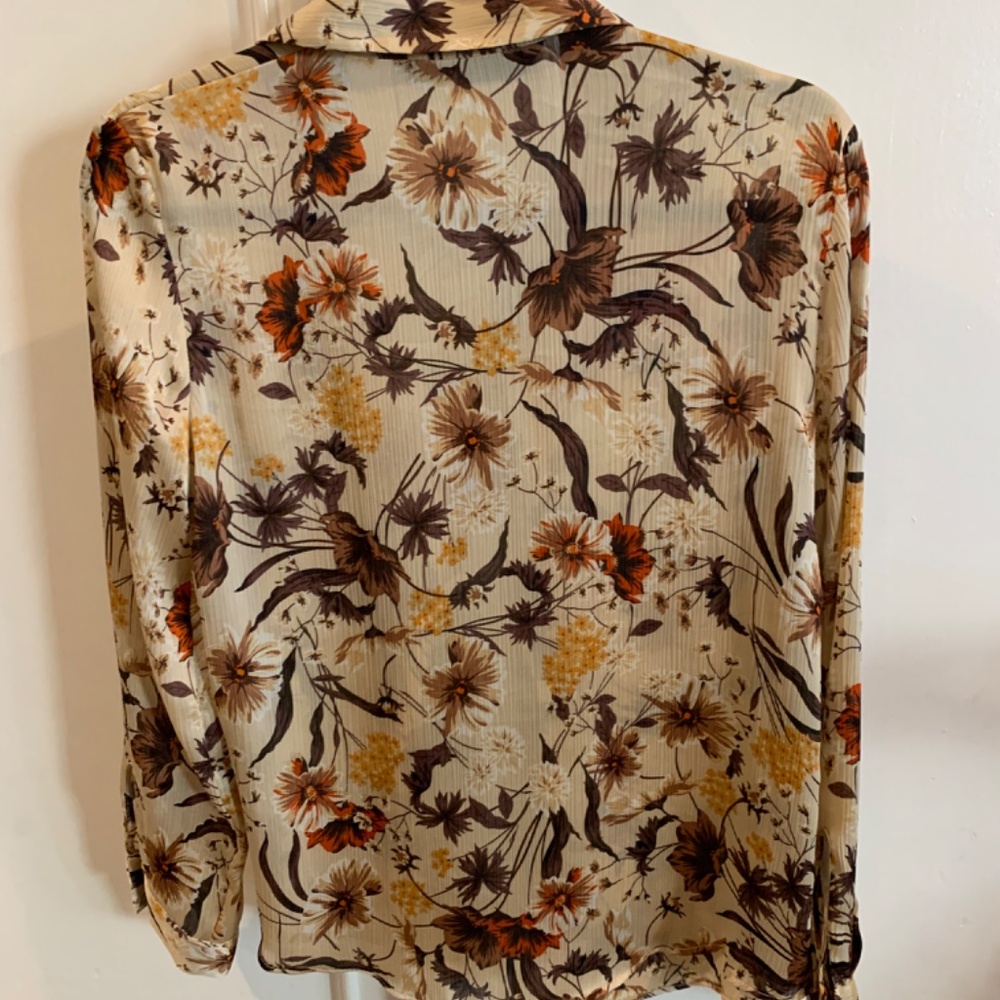Zara Basic Button Front Shirt, Fall Print. Small. - image 2